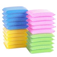 [加密加厚]洗碗海绵擦不沾油百洁布七彩清洁抹布魔力刷锅神器 5片[优质加厚款]