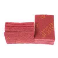 加厚百洁布工业不锈钢拉丝打磨抛光除锈铁板烧烤去污抹布厨房清洁 红色 细砂320目 [5片]9*13cm