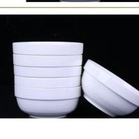 10个装碗勺套装陶瓷饭碗景德镇家用吃饭碗筷餐具小汤碗无礼盒装 纯白 10碗