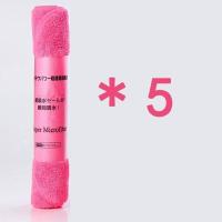 日本双层加厚瞬间吸水抹布家务清洁厨房抹布擦地布擦玻璃布替换布 玫红 小号5条装