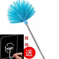 鸡毛掸子家用除尘扫把伸缩加长蜘蛛网刷把天花板扫房顶清洁套装 颜色(随机更好看) 1米撑衣杆+1个叉头+送挂钩