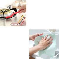 3个装煤气灶清洁刷油烟机灶台去污刷 厨房清洗工具除锈钢丝刷子 颜色随机发货 一条双面绒抹布