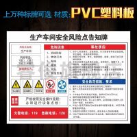 生产车间岗位安全风险告知牌配电房行车空压机仓库安全风险告知卡 FX001生产车间 30x40cm