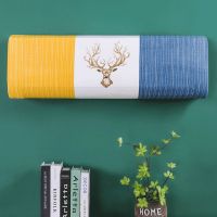空调罩套防尘罩格力挂式空调套挂机美的空调罩子布罩保护罩全包 印花弹力布 北欧麋鹿黄 长75-100cm弹力通用(1个装)