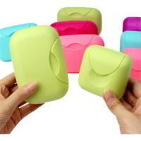 创意便携式香皂盒可爱旅行手工皂盒肥皂盒带盖扣扣防漏洗脸皂盒子 [1个小号]颜色随机_随机发个坏的