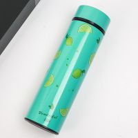 便携保温杯带茶隔男女士学生泡茶创意可爱大肚不锈钢办公室水杯子 450ml直身绿色