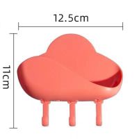 个装免打孔云朵挂钩强力粘胶厨房壁挂粘钩浴室肥皂盒沥水置物架 多功能带挂钩雅典粉