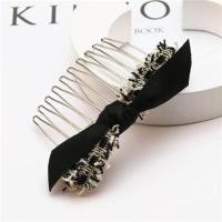 蝴蝶结发梳发饰韩国发夹刘海梳短发日韩式发插梳发叉头帘发卡头饰 如图色