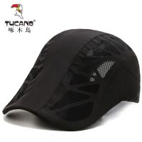 啄木鸟春夏季天防晒洋气帽子潮流男士新款棒球帽透气网帽鸭舌帽女 黑色
