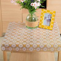 正方形桌布欧式 长方形防水防烫防油免洗pvc桌垫塑料家用台布餐桌 65*60烫金 小翠花 床头柜