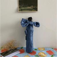 禁欲系雨伞女ins 原宿风自动晴雨两用折叠太阳伞个性潮流遮阳伞男 奶郁蓝-手动-黑胶