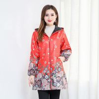 罩衣女工作新款成人加绒冬防水围衣大人围裙棉加厚女士羽绒服厨房 红玫瑰-*可套棉袄 L码(80-100斤)