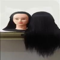 假发模特头模教习头美发盘头盘发化妆美容练习两用模具假人头 自然黑(有妆)