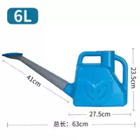 塑料园艺工具喷壶喷水壶家用大容量浇花种菜浇水壶大号长嘴洒水壶 [升级加厚]6L蓝色