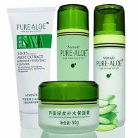 芦荟4件套装去皱纹抗皱保湿补水紧致收缩毛孔增白洗面奶乳霜精华