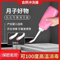 会阴冲洗器便携妇洗器私处清洗器婴儿洗屁股妇用外阴道孕妇女士 粉色款(直头+弯头)