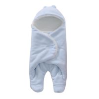 新生儿包被分腿秋冬加厚保暖婴幼儿襁褓防惊跳0-6个月睡袋抱被 蓝色