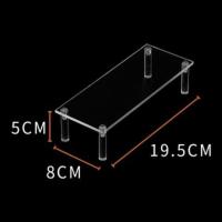 亚克力阶梯展示架 Molly泡泡玛特手办盲盒娃娃手办公仔陈列收纳架 透明单层长20款
