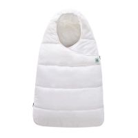 婴儿抱被睡袋秋冬季加厚外出刚出生宝宝包被防踢被两用新生儿用品 羽绒棉厚款抱被白色 M码(建议0-8个月)