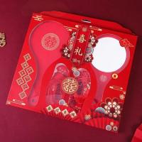 结婚梳子镜子梳子套装女方陪嫁实木喜梳礼盒梳子镜梳套装婚庆用品 实木镜梳大套装