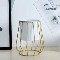 北欧风铁艺花架绿萝办公花卉客厅家居阳台桌面简约花盆灯笼花架 白色小号