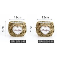 草编花盆藤编花篮手工编织田园插花壁挂摆件干花花蓝藤编手提绿萝 小圆球