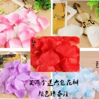 花童花篮 婚礼手工编织花篮 婚庆新娘手提花边花篮 花童撒花瓣篮 花瓣1000片(红粉紫蓝白色混色)