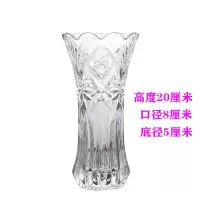 加厚彩色玻璃花瓶 花瓶玻璃插花 花瓶摆件客厅家用无铅富贵竹花瓶 20厘米高小花瓶(较矮)