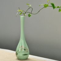 观音玉净瓶青瓷手绘陶瓷花插瓷器小花瓶花器简约时尚家居饰品摆件 青瓷手绘观音瓶-款1