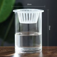 简约水培植物玻璃瓶透明直筒圆柱形花瓶绿萝白掌水养玻璃容器鱼缸 10X15圆柱+水培定植篮