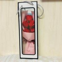 情人节表白生日礼物混搭香皂花玫瑰满天星浪漫干花礼盒送女友老婆 5朵红玫瑰北欧风礼袋花束