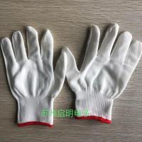 PU绿色环保无硅涂指凃掌(一包12双)防静电劳保工作耐磨防滑手套 白色尼龙手套 S号