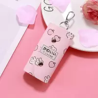 [新款特价]女式钥匙包2021韩国可爱多功能个性创意卡通锁匙包扣 ..果狗子-粉色