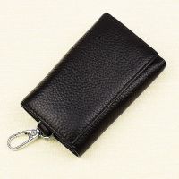 多功能真皮钥匙扣男士牛皮女锁匙扣通用保护套家用钥匙套收纳腰挂 黑色[头层牛皮]品牌旗舰 正品