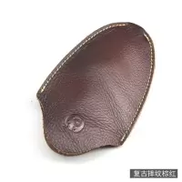 真皮钥匙包 男 女士汽车钥匙皮套复古牛皮钥匙包多功能锁匙扣 复古摔纹棕红