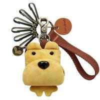 三色补丁原创囧囧熊钥匙扣钥匙挂件韩国可爱男女汽车钥匙包 升级版囧囧熊姜黄6个扣