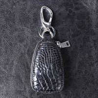 [正宗鳄鱼皮]汽车钥匙包男真皮钥匙包女式迷你钥匙包家用锁匙包 黑色不带爪款