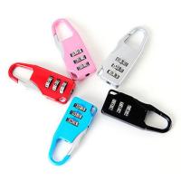 金属锌合金密码锁3/4位健身房安全挂锁更衣柜子锁长梁行李箱锁头 长条密码锁颜色随机