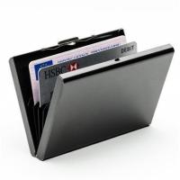 男士卡包 不锈钢金属卡夹 超薄男式RFID防消磁盗刷多卡位信用卡包 黑色