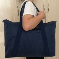 大容量手提旅行包折叠防水行李包衣物收纳袋旅行袋套拉杆箱上的包 普通丈青(无肩带) 大号(长46宽20高35cm)