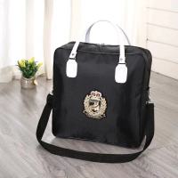 韩版大容量旅行袋手提旅行包可装衣服的包包行李包女防水旅游包女 方形小警徽 中