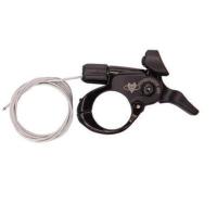 山地车前叉锁死开关自行车气叉修补配件避震前叉肩控改线控器按钮 黑按钮+线芯[免拆把套安装]