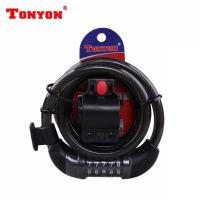 TONYON山地车锁具5位自行车锁电动摩托车锁链条锁单车五位密码锁 TY566黑色(1200mm)