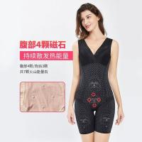 美人颜计连体塑身衣瘦身衣负离子燃脂收腹束腰美体塑型内衣女 黑色开裆 S 80到95斤左右