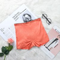 冰丝无痕安全裤防走光打底裤中腰提臀抗菌性感少女内裤女士平角夏 红色 (单件装) 均码 建议75-135斤