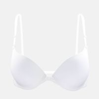 前扣黑色美背内衣女无钢圈性感小胸厚聚拢细带露背薄款文胸罩学生 白色[有钢圈] 32A/70A