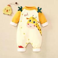 婴儿连体衣秋冬加绒内外加厚新生儿宝宝哈衣儿童内衣保暖睡衣爬服 梅花鹿(加绒) 59