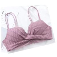 丽人内衣女小胸聚拢显大无钢圈调整型上托性感蕾丝少女文胸 温柔紫(单件) 32/70(AB通杯)