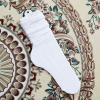 日系洛丽塔lolita堆堆袜中筒袜JK小腿袜复古萝莉麻花短袜学生袜女 白色麻花堆堆袜