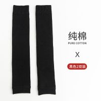 过膝袜子女中筒袜秋冬季加厚毛圈保暖小腿护膝袜套防寒加长护腿膝 1双装(黑色)